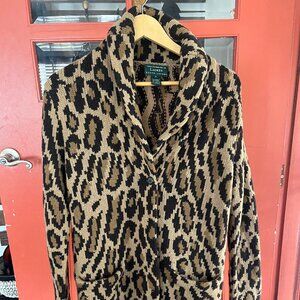 Ralph Lauren RL Leopard Hand Knit Small Lamsbwool
